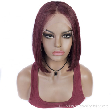 wholesale human hair short bob lace wig 99j bob lace front wig